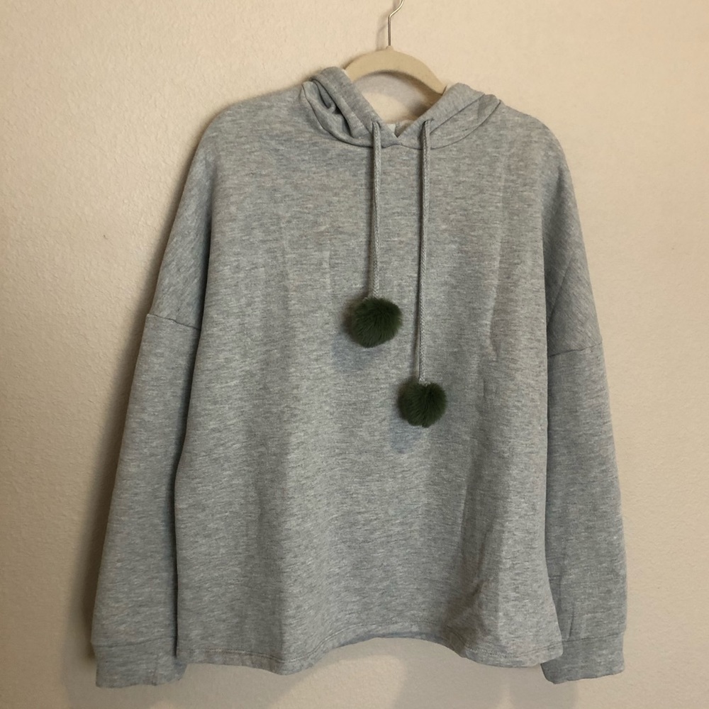Catherine Malandrino Faux Fur Hooded Sweatshirt